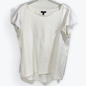 Talbots Elegant White Women's Ruffle Tee Medium